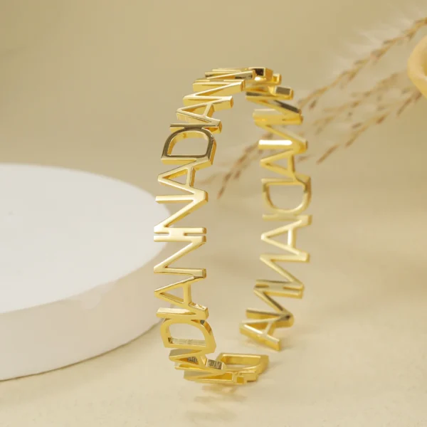 Qitian Custom Name Bracelet For Women Gold Stainless Steel Jewelry Personalized Name Bracelet Jewelry For Her Christmas Gift - Image 3