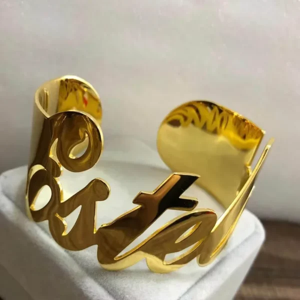 Big Bracelets Custom Name Bracelet Stainless Steel Jewelry Couple Bracelet  For Women  Personalized Gift Gold Cuff Bangles - Image 10