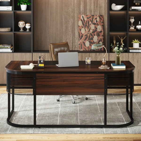 Tribesigns 63-Inch Executive Desk with 4 Drawers, Large Office Desk Computer Desk, Business Furniture Desk Workstation - Image 3