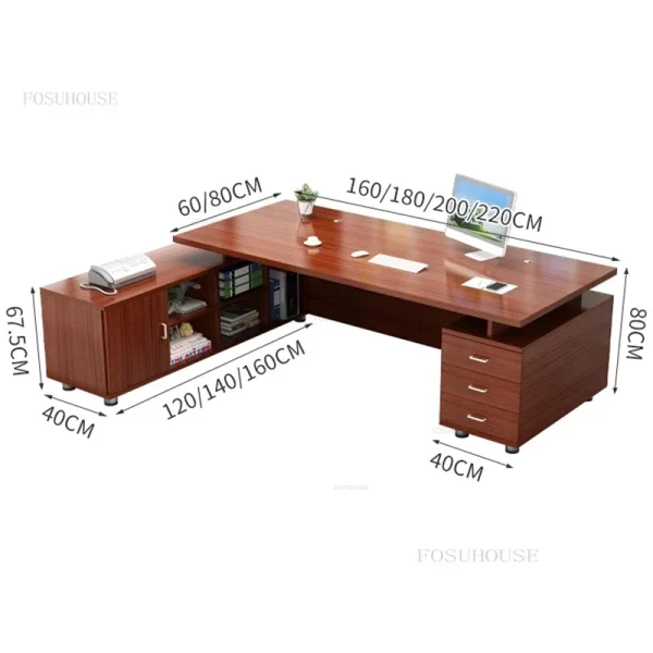 Nordic Office Desks Modern Manager Single Table Simple Office Furniture Luxury Fashion Boss Desk Home Bedroom Study Table P - Image 6