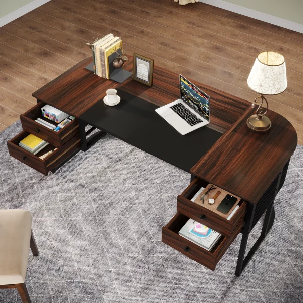 Tribesigns 63-Inch Executive Desk with 4 Drawers, Large Office Desk Computer Desk, Business Furniture Desk Workstation - Image 5